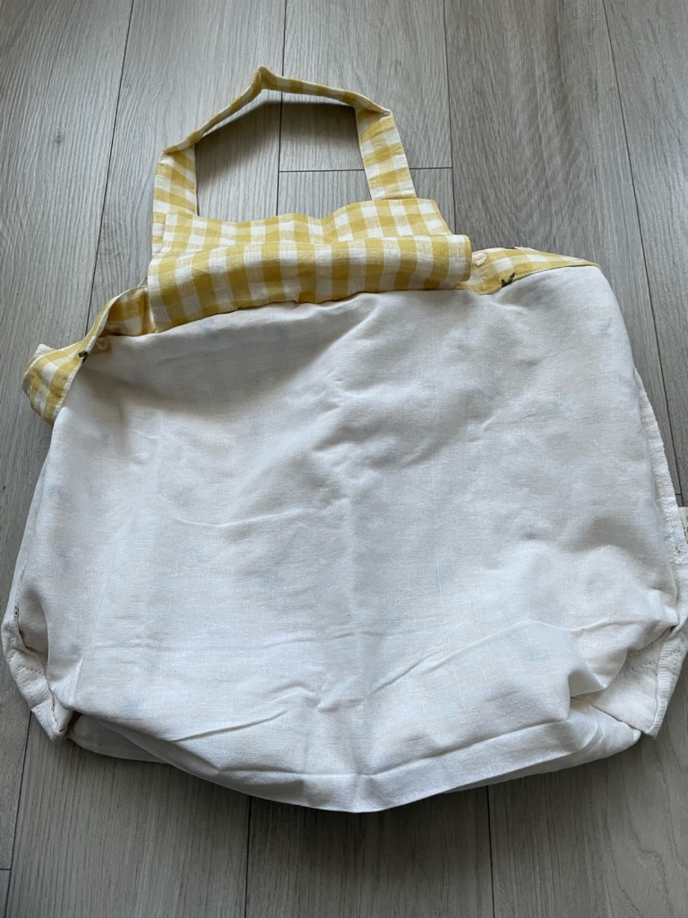 Sézane Big Totebag Straw Yellow Embroidered Daisies, Linen, NWT - Picture 15 of 15